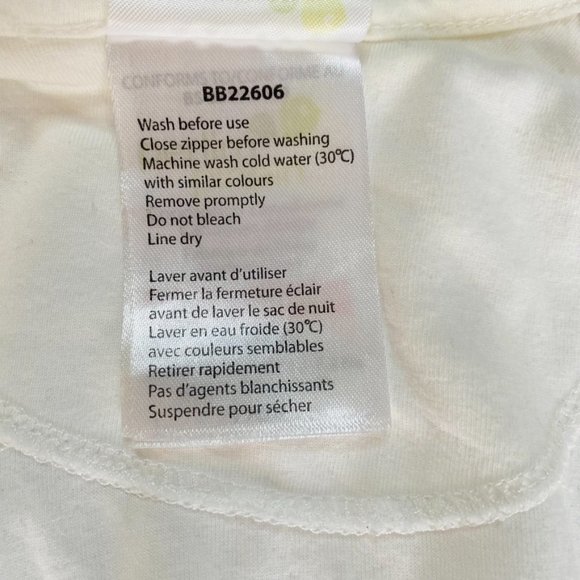 Perlim Pinpin Quilted Bamboo Sleep bag in Ivory with Silver Star Size 0-6 months - Picture 5 of 5